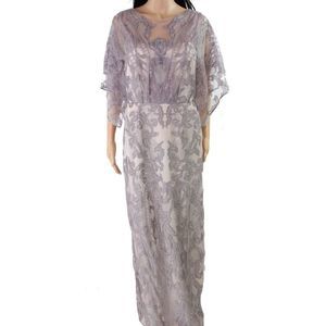 JS COLLECTION Womens Purple Overlay Full-Length Evening Dress 6